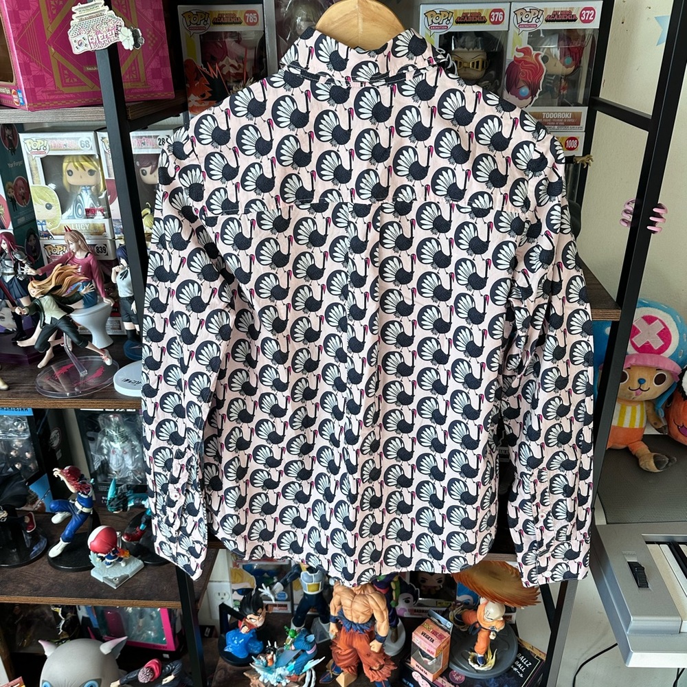 Boden Sienna Cotton Shirt Crane Bird Print Long Sleeve Button Up Women’s 0 - Picture 5 of 11
